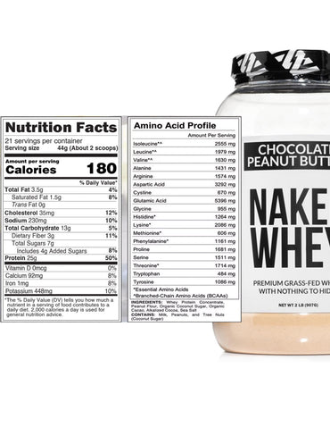 Proteína NAKED Suero Chocolate y mantequilla de Maní Grass Fed 25g, 907g