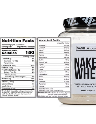 Proteína de Suero NAKED Vainilla 25g Grass Fed 3 Ingredientes 907g