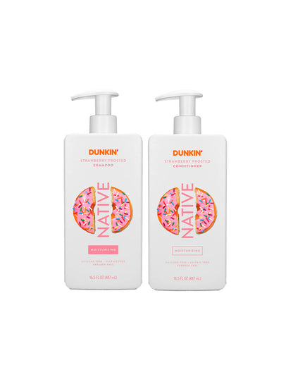 Native x Dunkin shampoo y acondicionador humectante Aroma Glaseado de Fresa 487ml