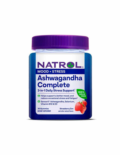 Natrol Gomitas Ashwagandha sabor a fresa, 30 gomitas