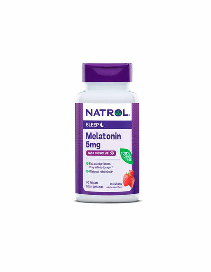 Natrol Melatonina tabletas de disolución rápida, 5 mg, 90 unidades