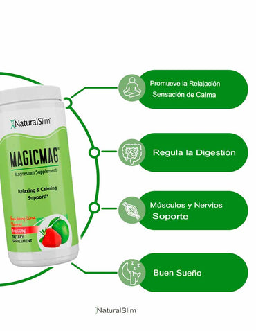 NaturalSlim bebida antiestrés, polvo de citrato de magnesio 226gr