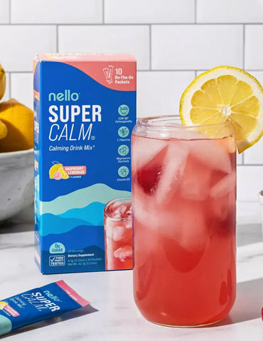 Suplemento en Polvo Nello Supercalm sabor Limonada de Frambuesa, 10 sobres