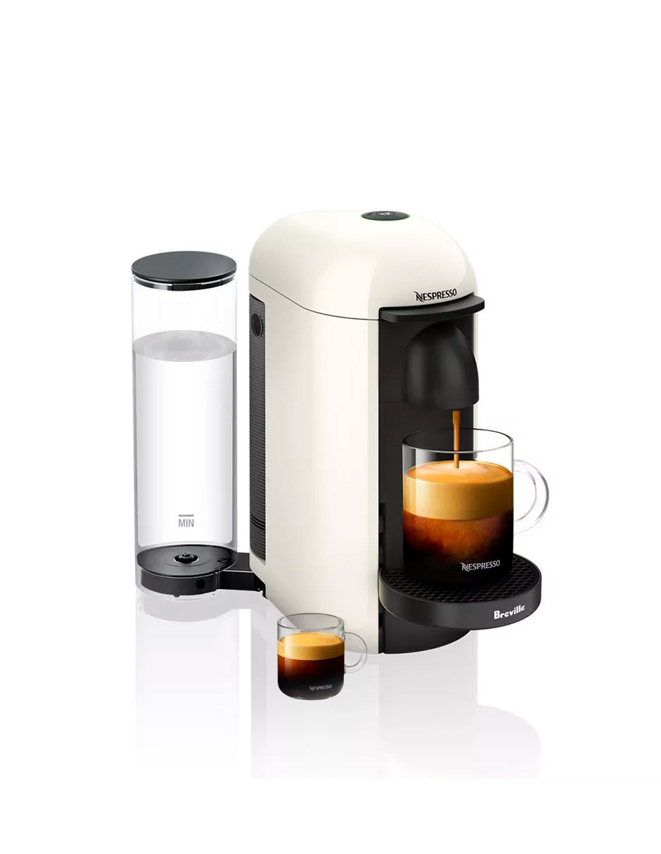 Cafetera monodosis y máquina de café espresso Nespresso VertuoPlus de Breville, color blanco