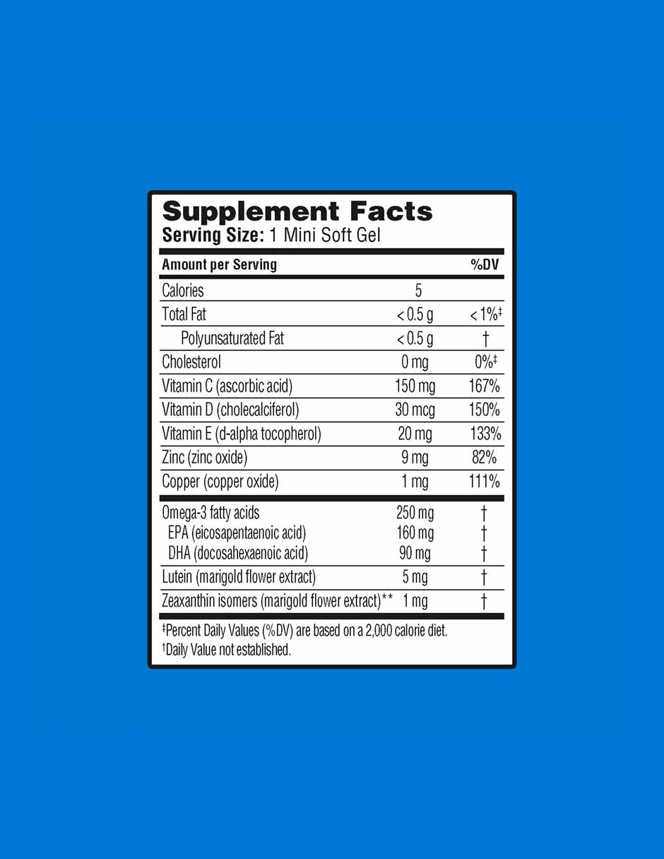 Ocuvite Suplemento de vitaminas para ojos con luteína, zeaxantina y omega 30 cápsulas