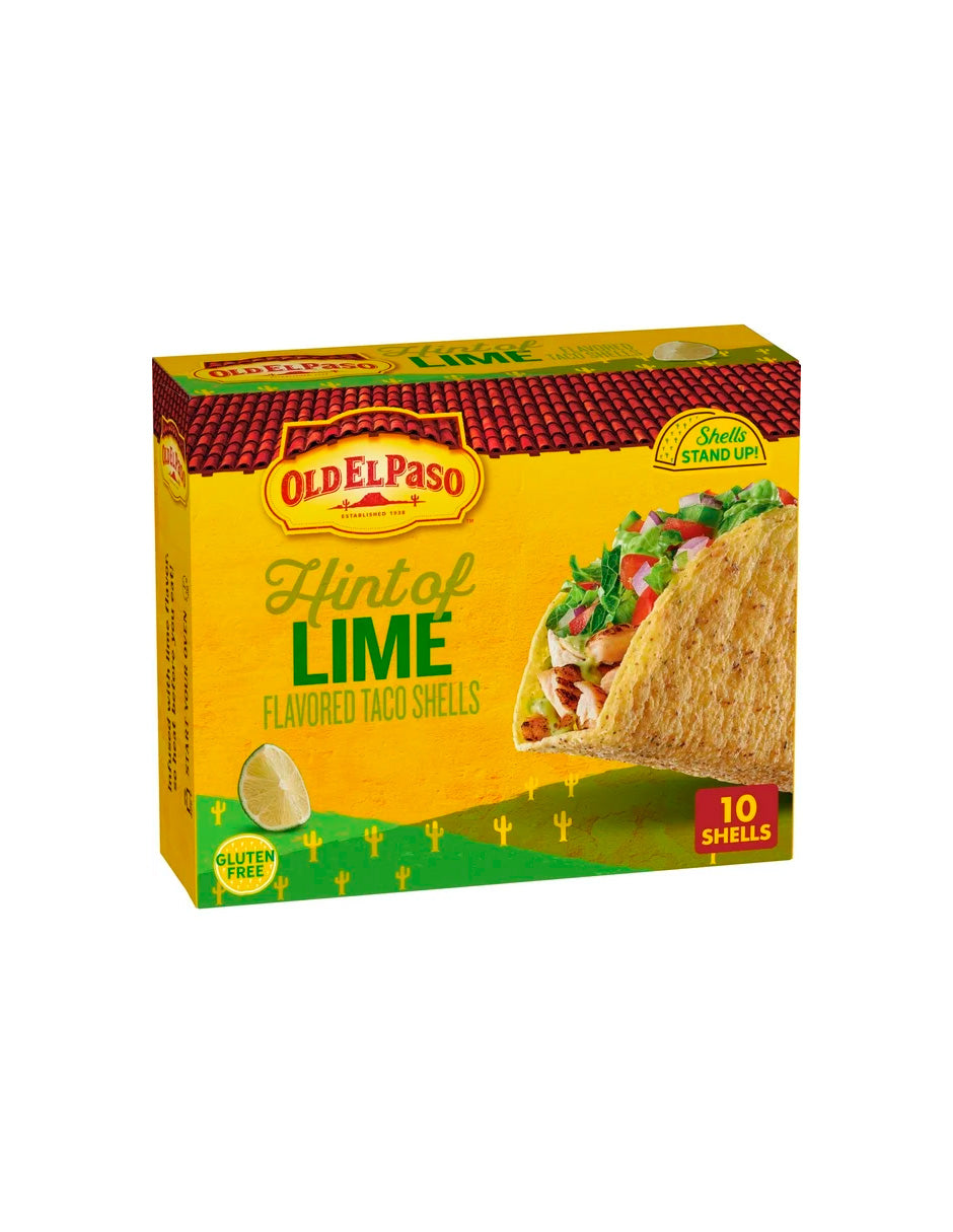 Old El Paso Stand 'N Stuff Crunchy Taco Shells, sabor a lima, 10 unidades