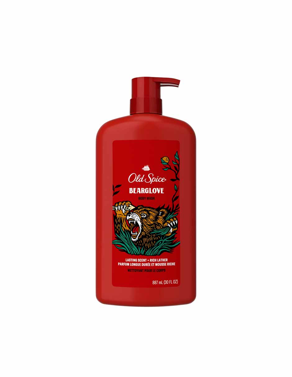 Old Spice Body Wash para hombres, Bearglove, espuma de larga duración 887ml