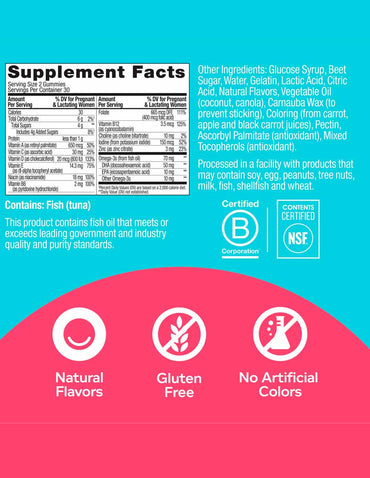 Olly Essential Prenatal multivitaminas suplemento dietético 60 gomitas