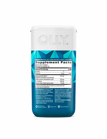 OLLY Ultra Strength Goodbye suplemento para aliviar el estrés con Ashwaganda, 60 unidades