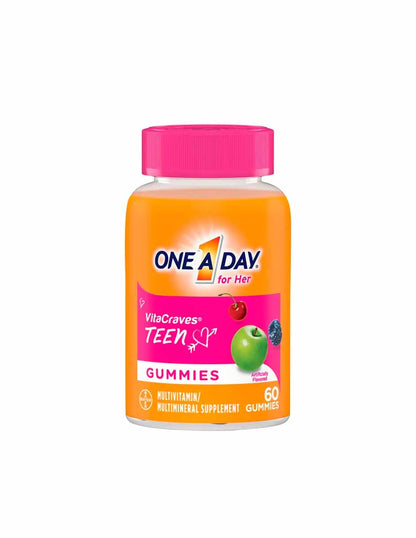 One A Day Gomitas multivitamínicas para adolescentes mujeres, 60 unidades