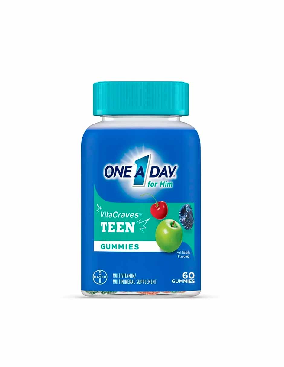 One A Day Gomitas multivitamínicas para adolescentes hombres, 60 unidades