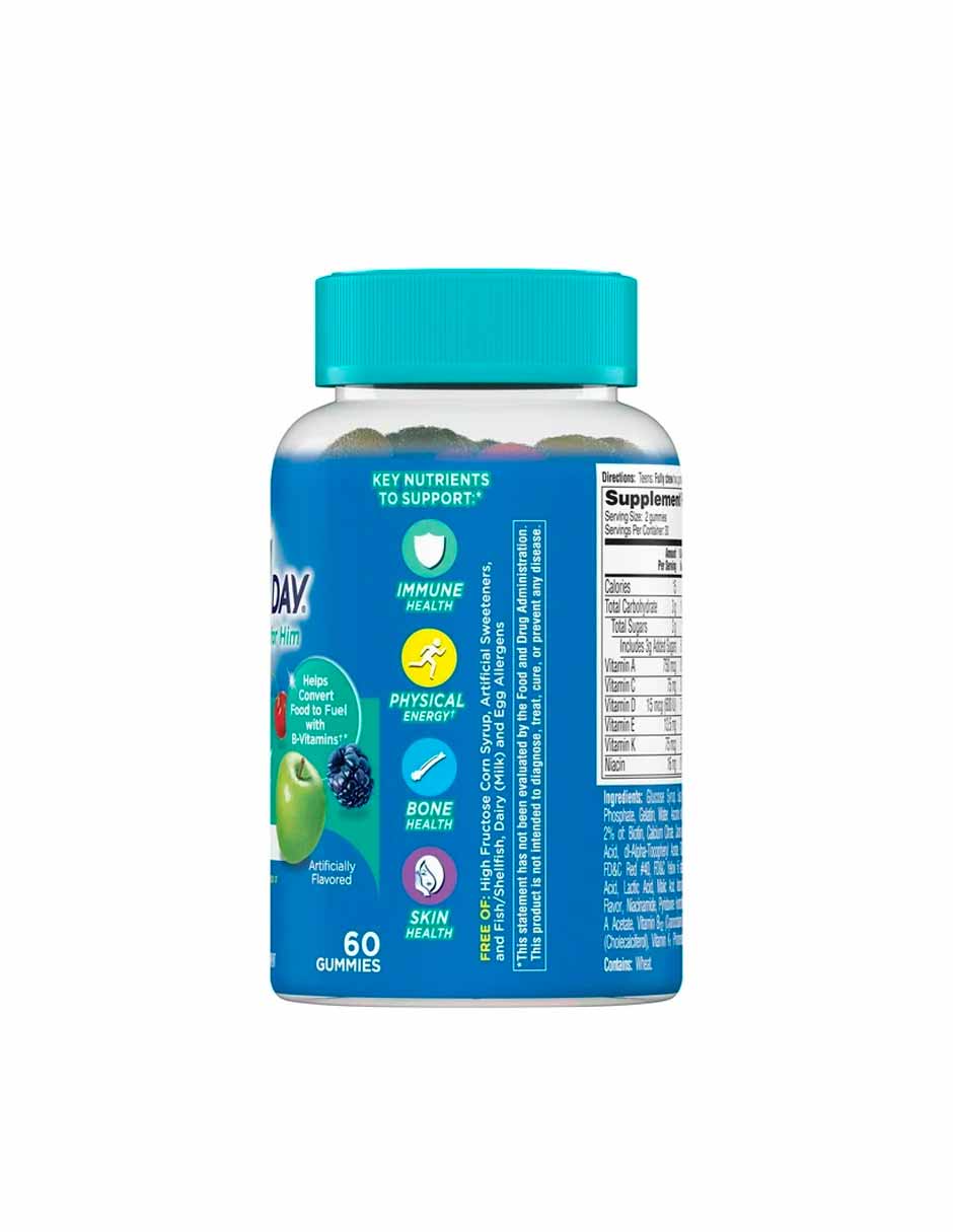 One A Day Gomitas multivitamínicas para adolescentes hombres, 60 unidades