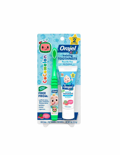 Orajel Kids CoComelon pasta de dientes sin flúor con cepillo de dientes, 28gr