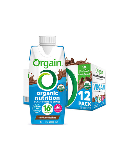 Batido nutricional vegano orgánico sabor chocolate Orgain 12 pack