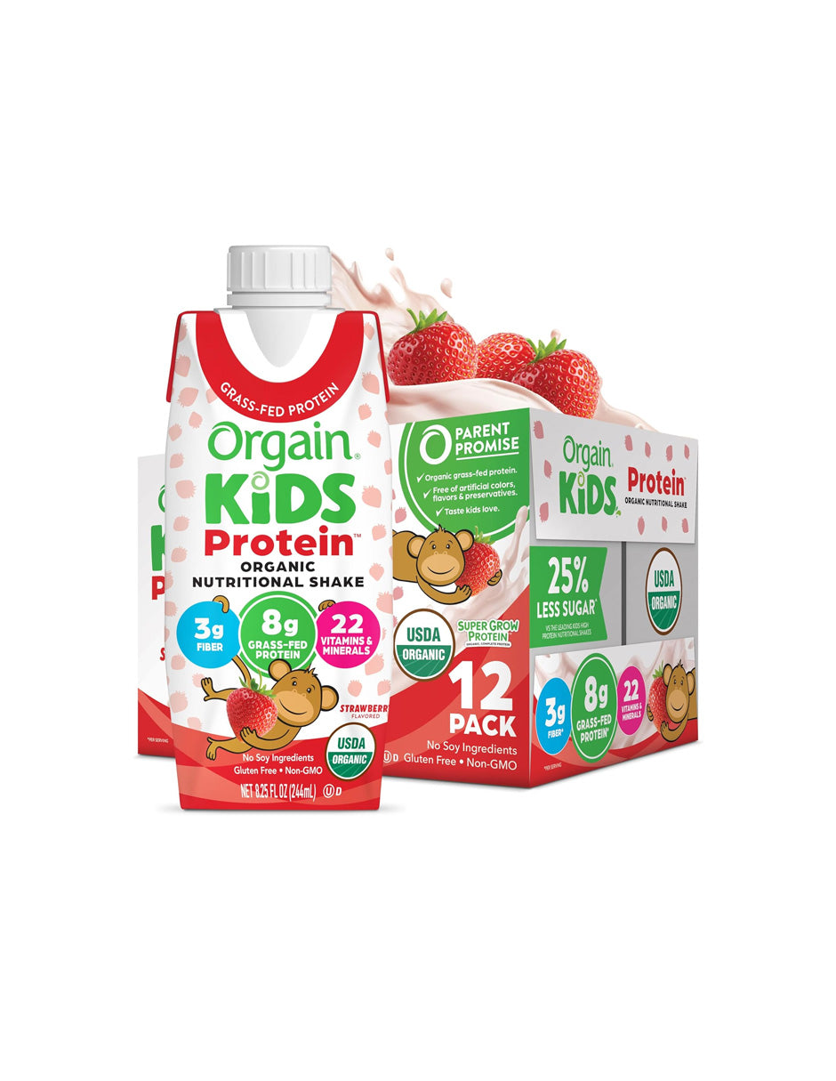 Batido nutricional orgánico infantil con proteínas Orgain 12 pack (variedad)