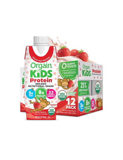 Batido nutricional orgánico infantil con proteínas Orgain 12 pack (variedad)