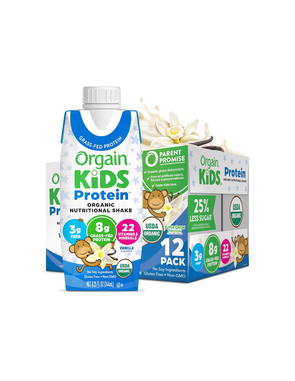 Batido nutricional orgánico infantil con proteínas Orgain 12 pack (variedad)