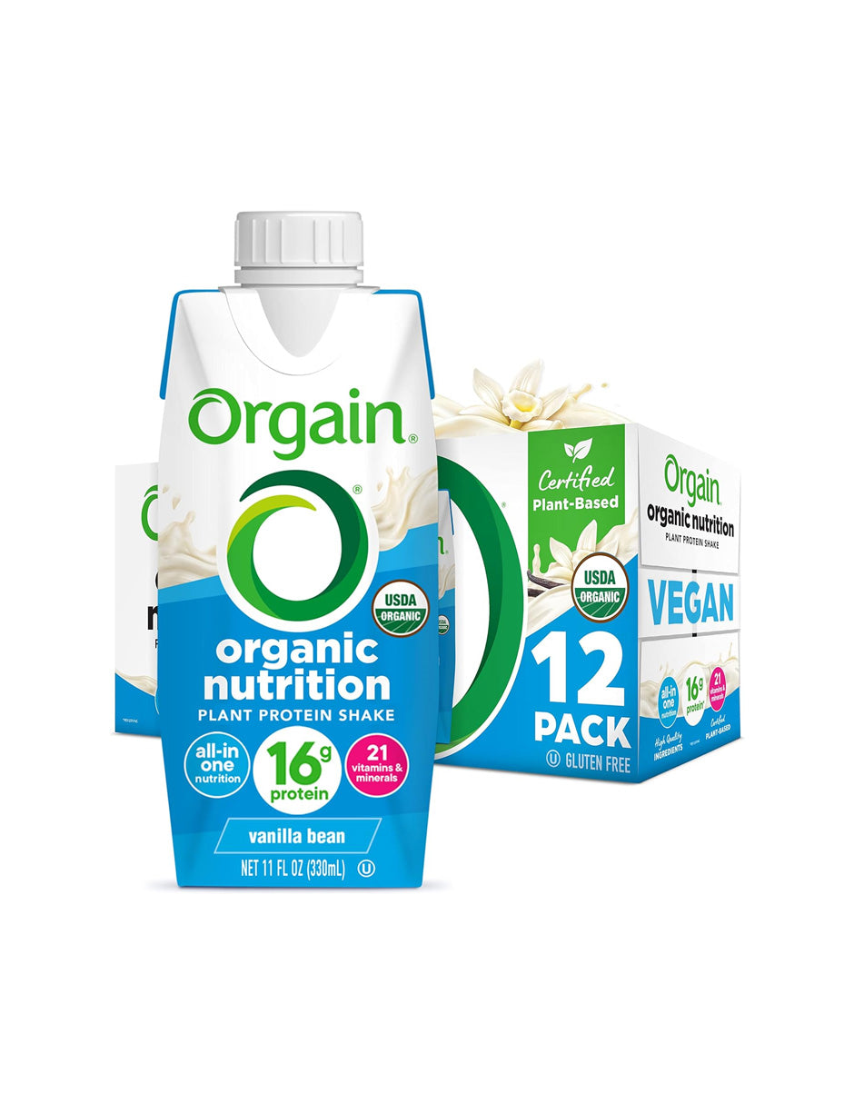 Batido nutricional vegano orgánico sabor vainilla Orgain 12 pack