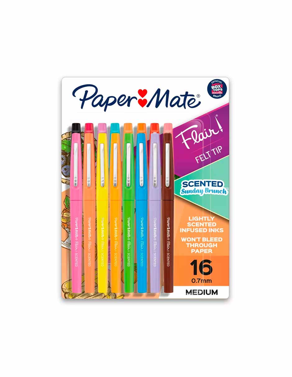 Paper Mate Flair rotuladores perfumados de punta media de 0,7 mm, 16 unidades