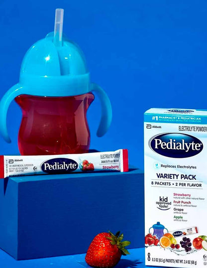 Pedialyte polvo de electrolitos, aprobado para niños 8 unidades