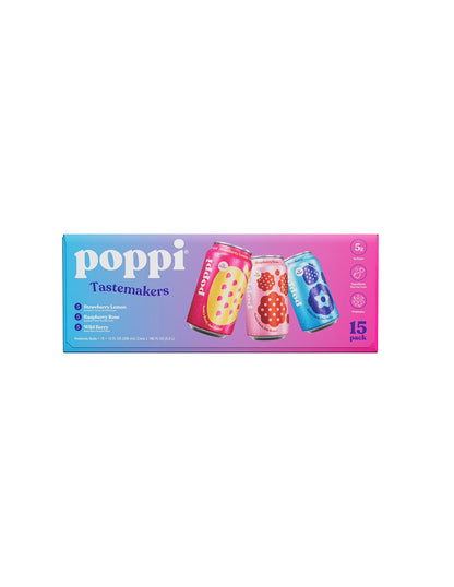Refresco prebiótico Poppi paquete Tastemakers 15 latas 355 ml