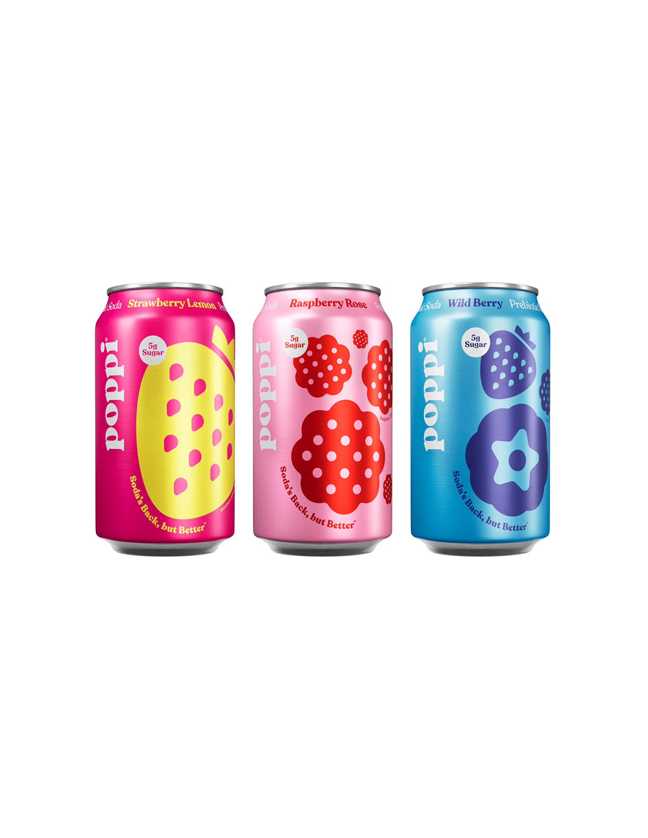 Refresco prebiótico Poppi paquete Tastemakers 15 latas 355 ml
