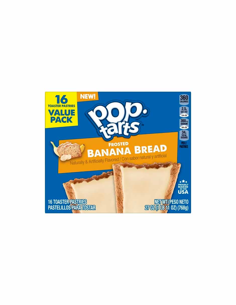 Pop tarts sabor a plátano y canela 16 piezas