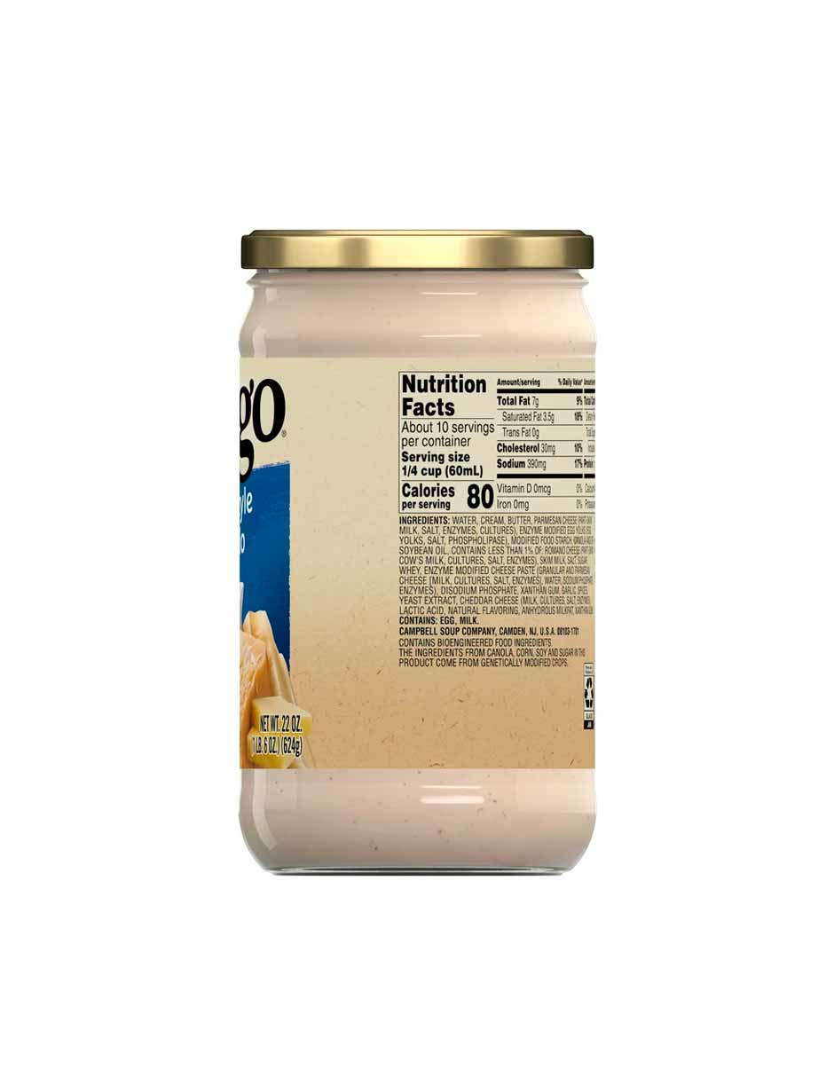 Salsa para pasta Prego, salsa Alfredo casera, 624gr