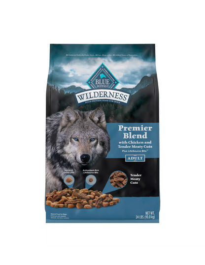 Blue Buffalo Wilderness Premier Blend para perros adultos cortes de carne y pollo 10.8 kg