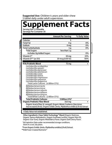 Probióticos Infantiles Garden of Life Sabor Sandía 30 masticables