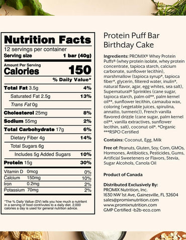 Barras de Proteína ProMix Puff Birthday Cake 12 barritas