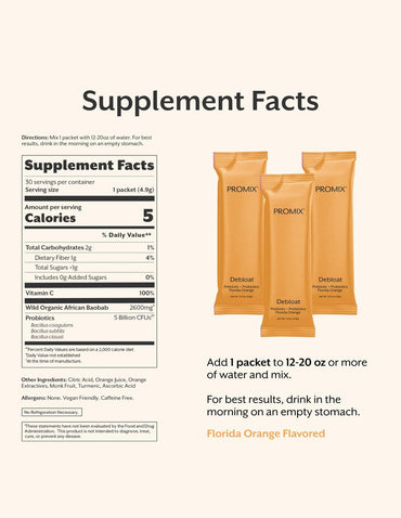 Prebióticos y Probióticos ProMix con Baobab sabor Naranja 30 sobres