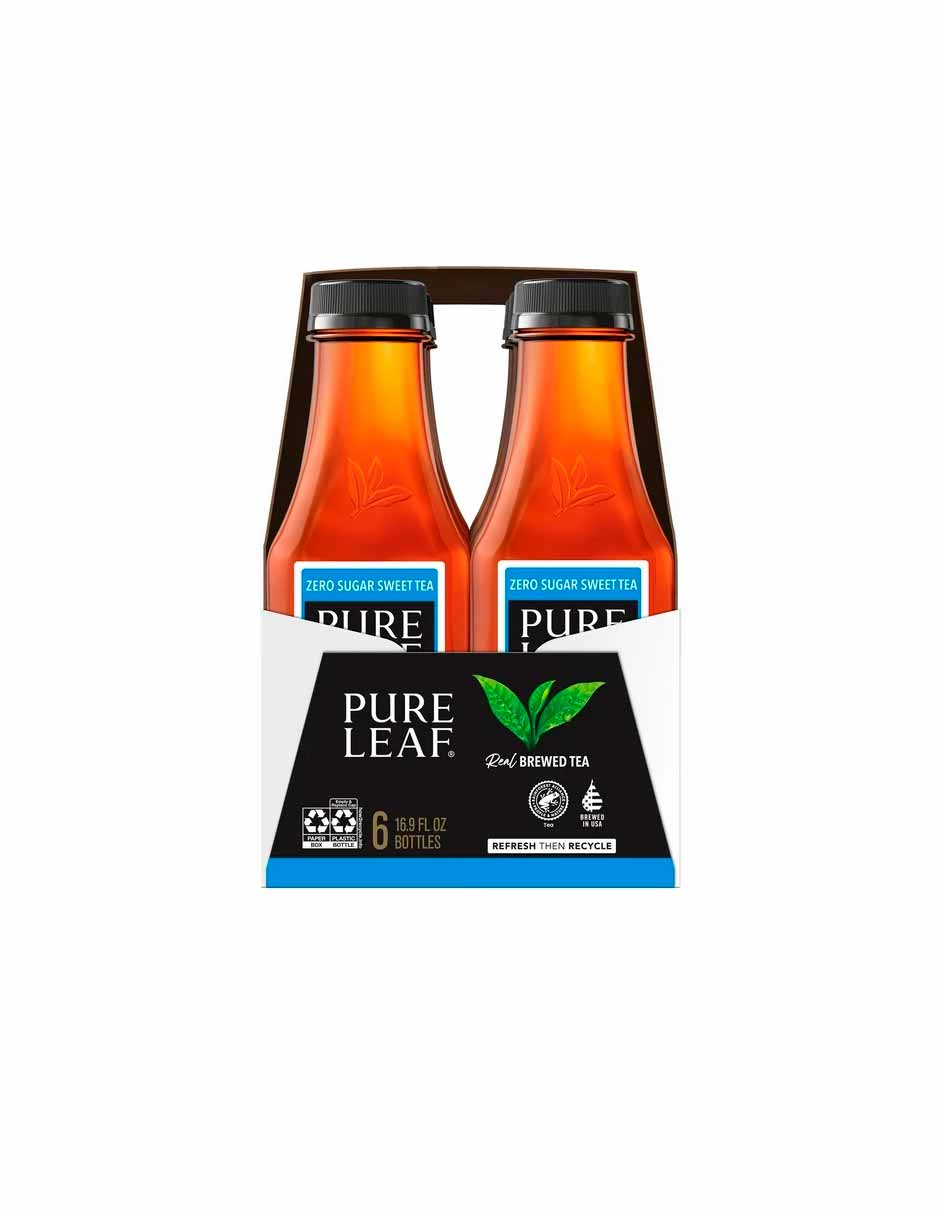 Pure Leaf Real Brewed Té helado sin azúcar 6 pack