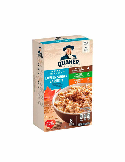 Quaker avena instantánea reducida en azúcar, variedad 8 unidades