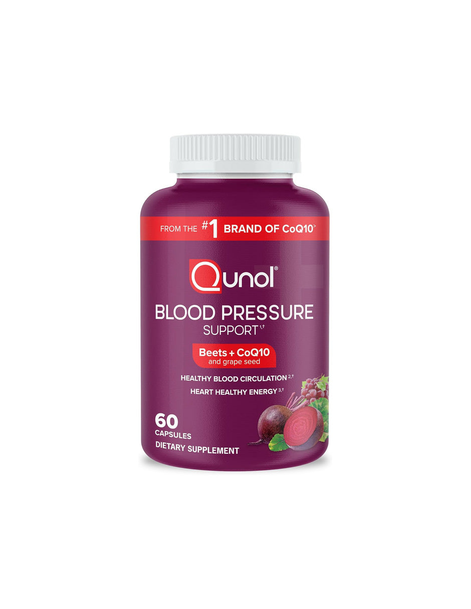 Cápsulas Qunol Beets 3 en 1 raíz de remolacha con CoQ10 y Semilla Uva