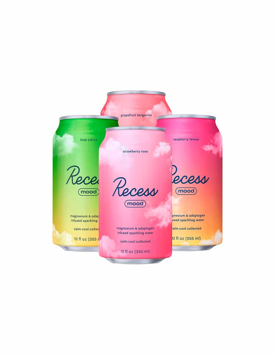 Recess Mood sparkling water con adaptógenos y magnesio 355ml (variedad)