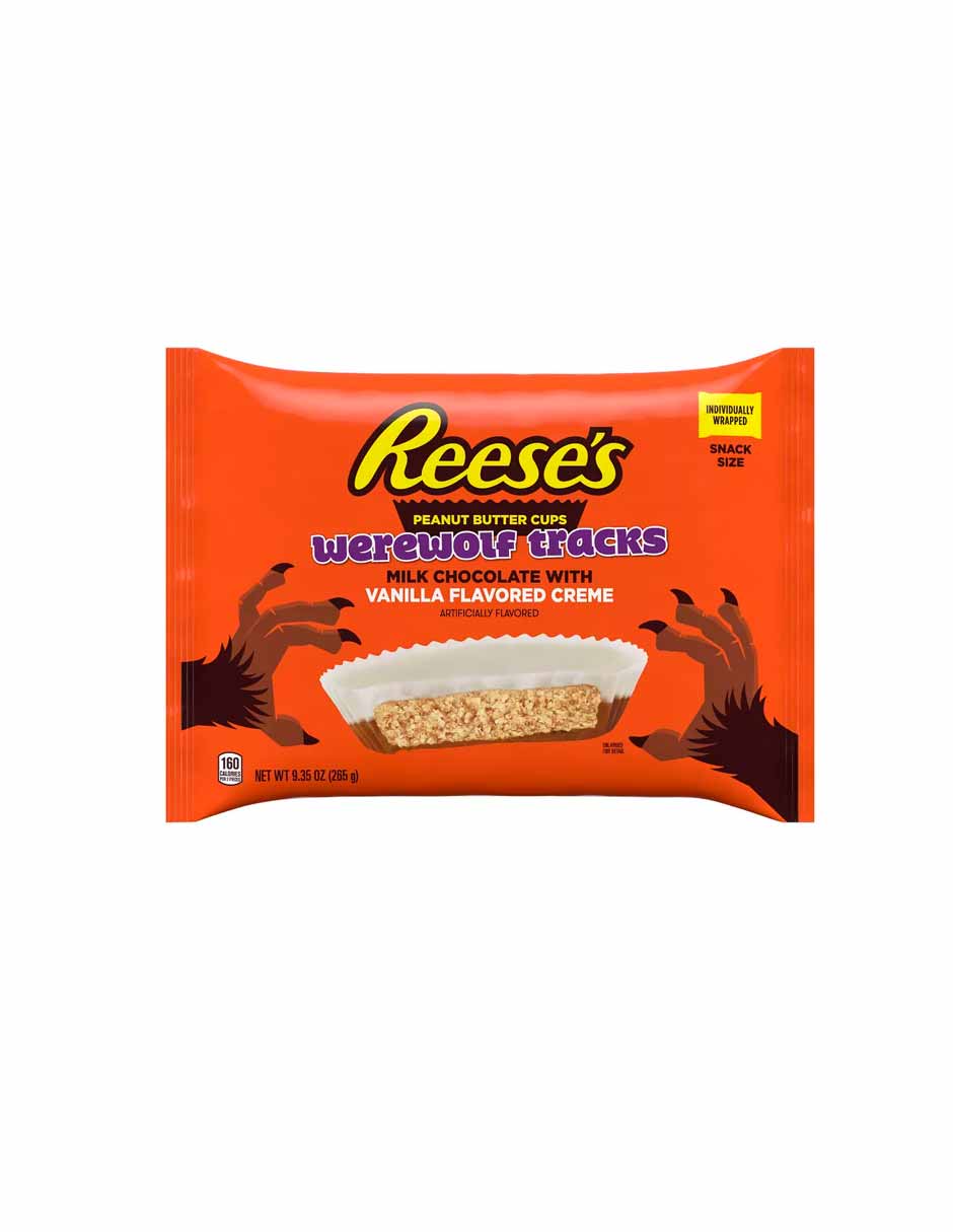 Reeses Halloween Werewolf Tracks de chocolate con mantequilla de maní 265gr