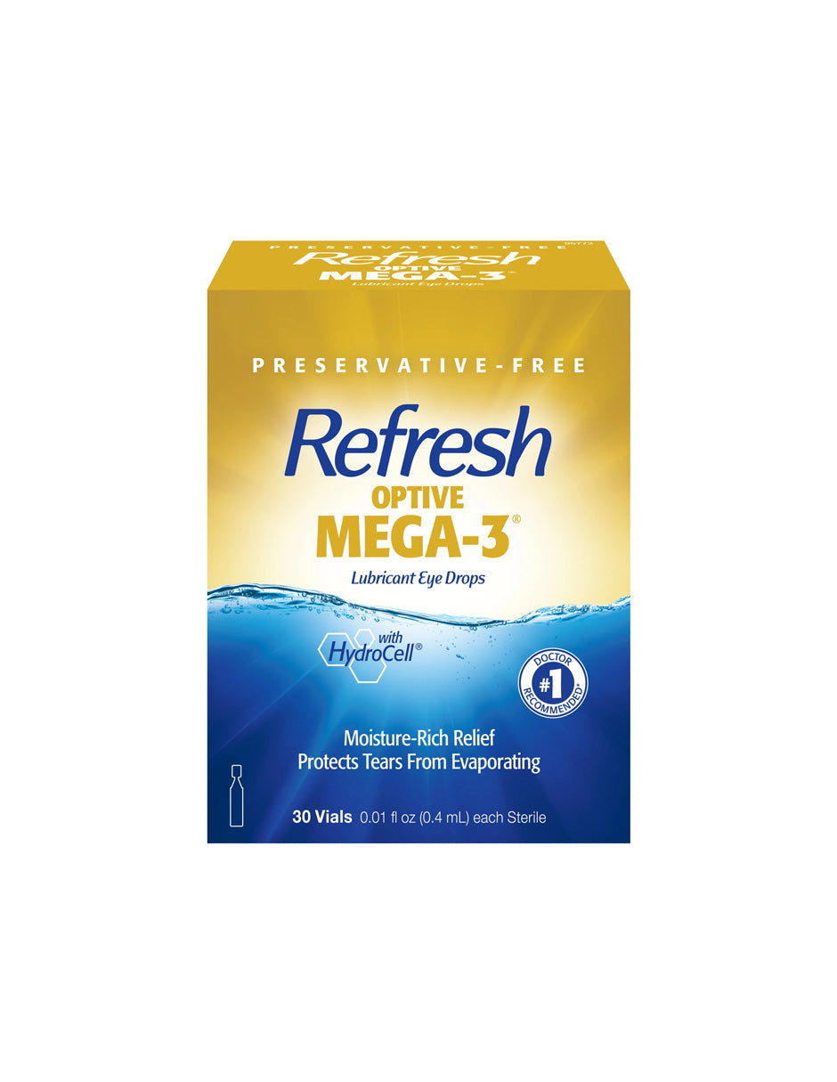 Refresh Optimive Mega-3 Lágrimas Artificiales sin Conservantes 0.4 ml, 30 Unidades