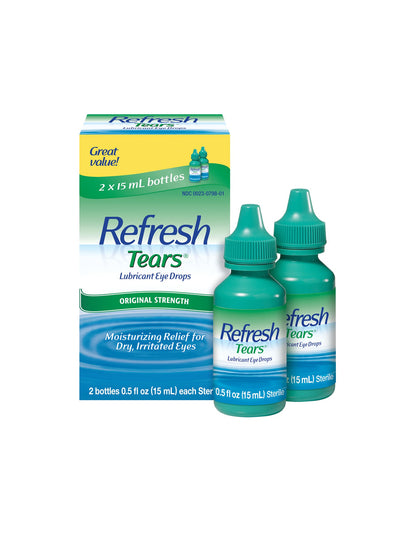 Refresh tears lubricant eye drops 2 botellas 15ml c/u