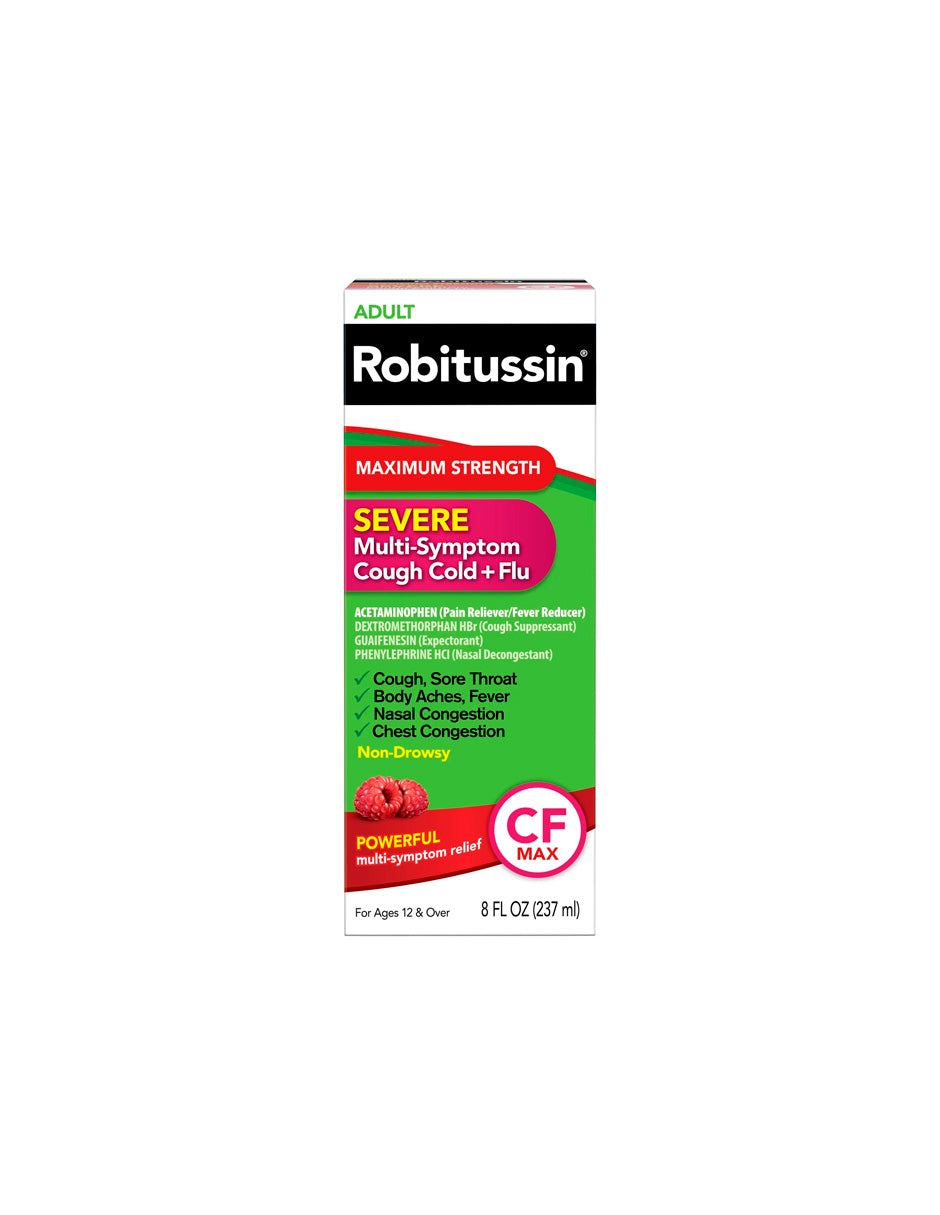 Robitussin Adulto Max Strength Medicina para la tos severa, resfriado y gripe, 237ml