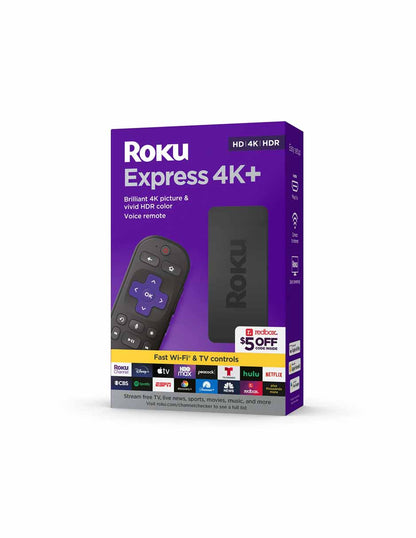 Roku Express 4K+ Reproductor multimedia de transmisión HD/4K/HDR con control para la televisión