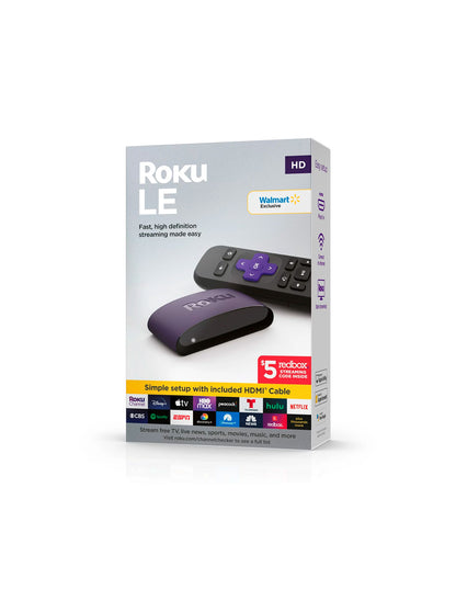 Roku LE HD Streaming Media Player Wi-Fi® habilitado con cable HDMI ® de alta velocidad y control remoto simple