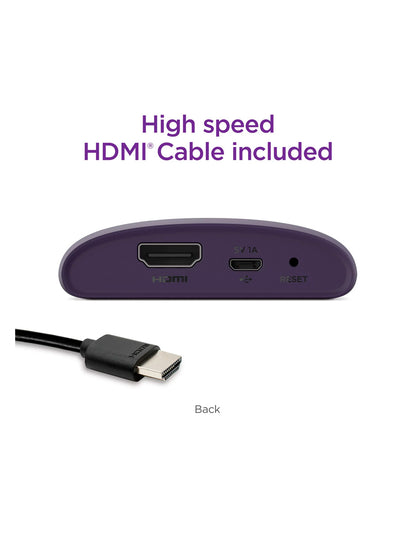 Roku LE HD Streaming Media Player Wi-Fi® habilitado con cable HDMI ® de alta velocidad y control remoto simple