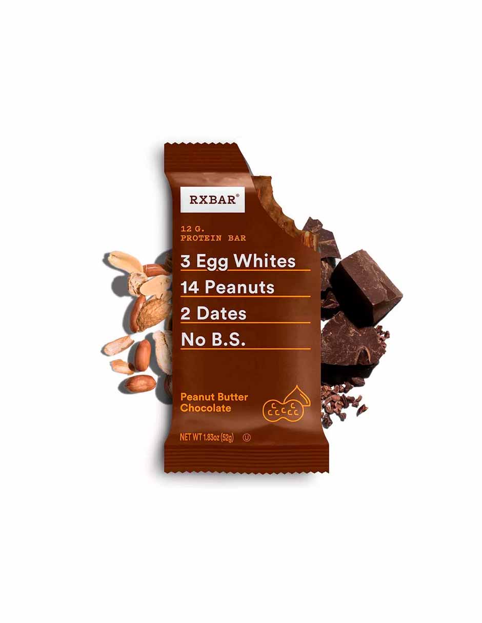 Barras de proteína RXBAR, 12 g de proteína, chocolate con crema de cacahuate 10 barras