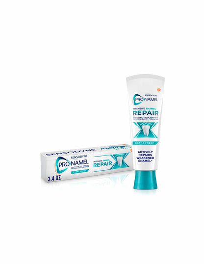 Pasta dental Sensodyne reparación de esmalte dientes sensibles , Extra Fresh 96gr