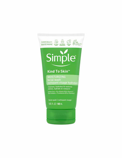 Simple Limpiador facial hidratante sin perfume 148ml