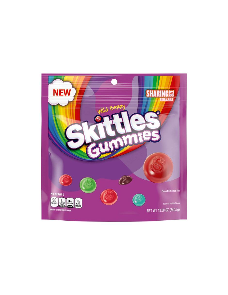 Skittles gummies sharing size