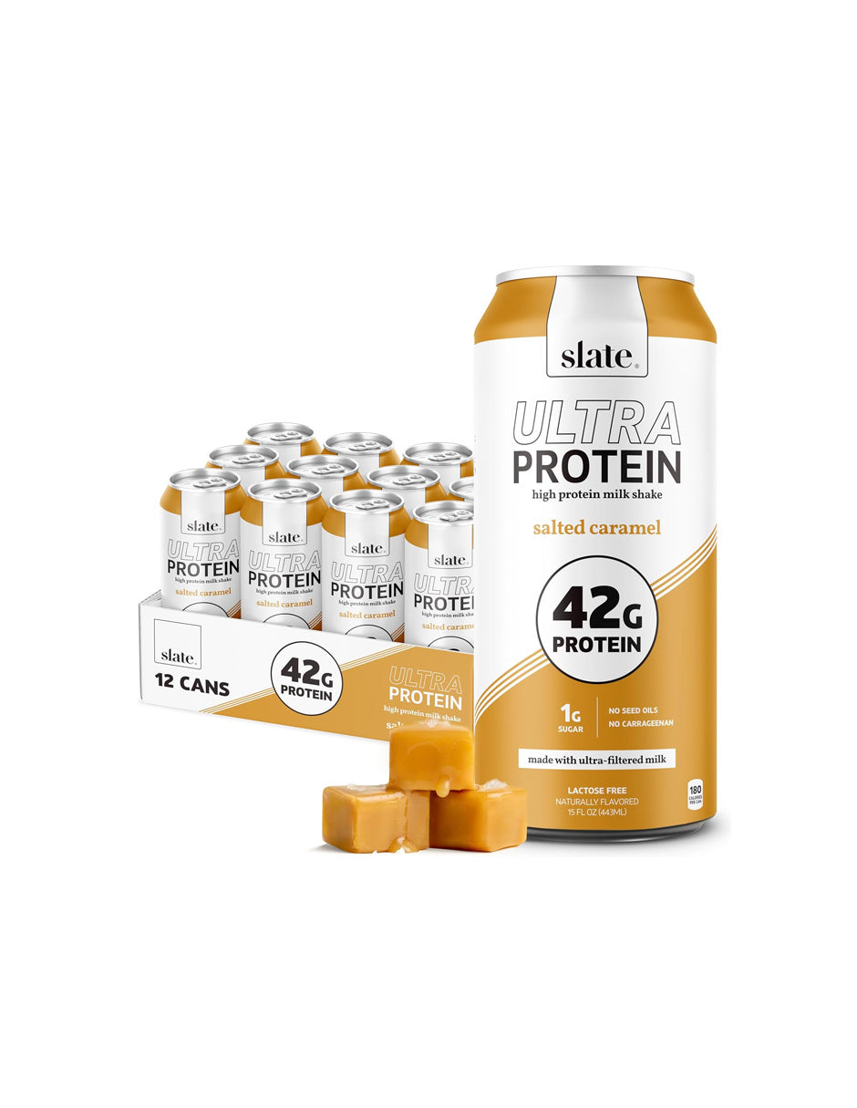 Batido lácteo Slate ultra proteico sabor caramelo salado 12 pack