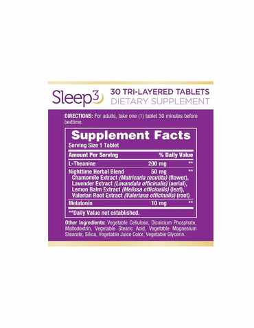 Nature's Bounty Sleep3 Melatonina 10mg, 30 unidades