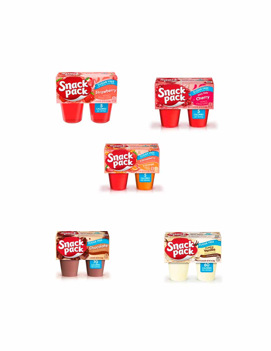 Snack Pack Gelatina sin azúcar 4 pack (Variedad de sabores)